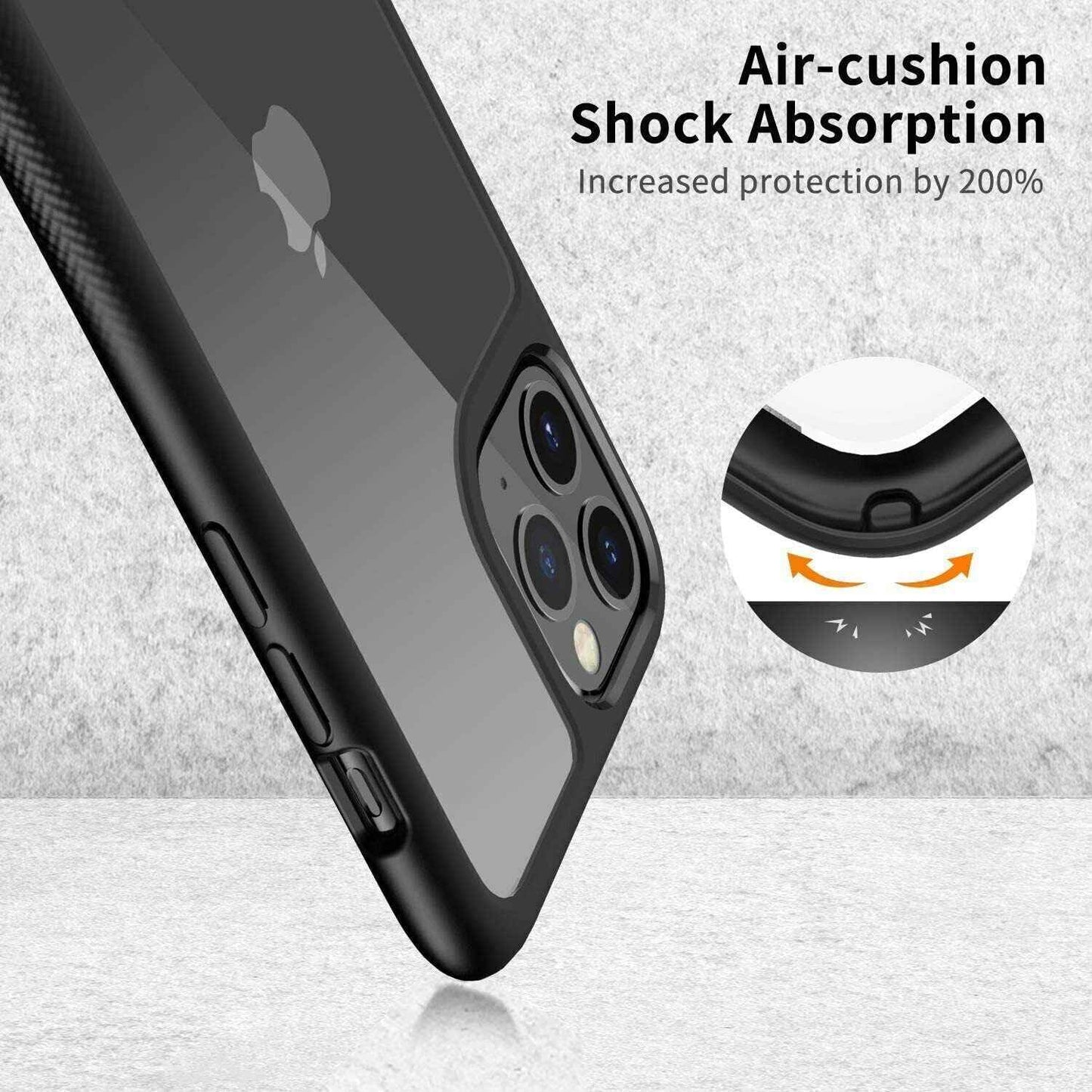 Black Banded 11 Pro & XS Case Ultra Clear Hard Back Scratch-Resistant Hard Case - www.Shopthatapp.com