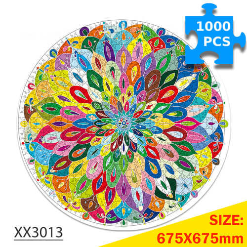 Puzzle rond en plumes de paon, 1 000 pièces | KidsToyLover
