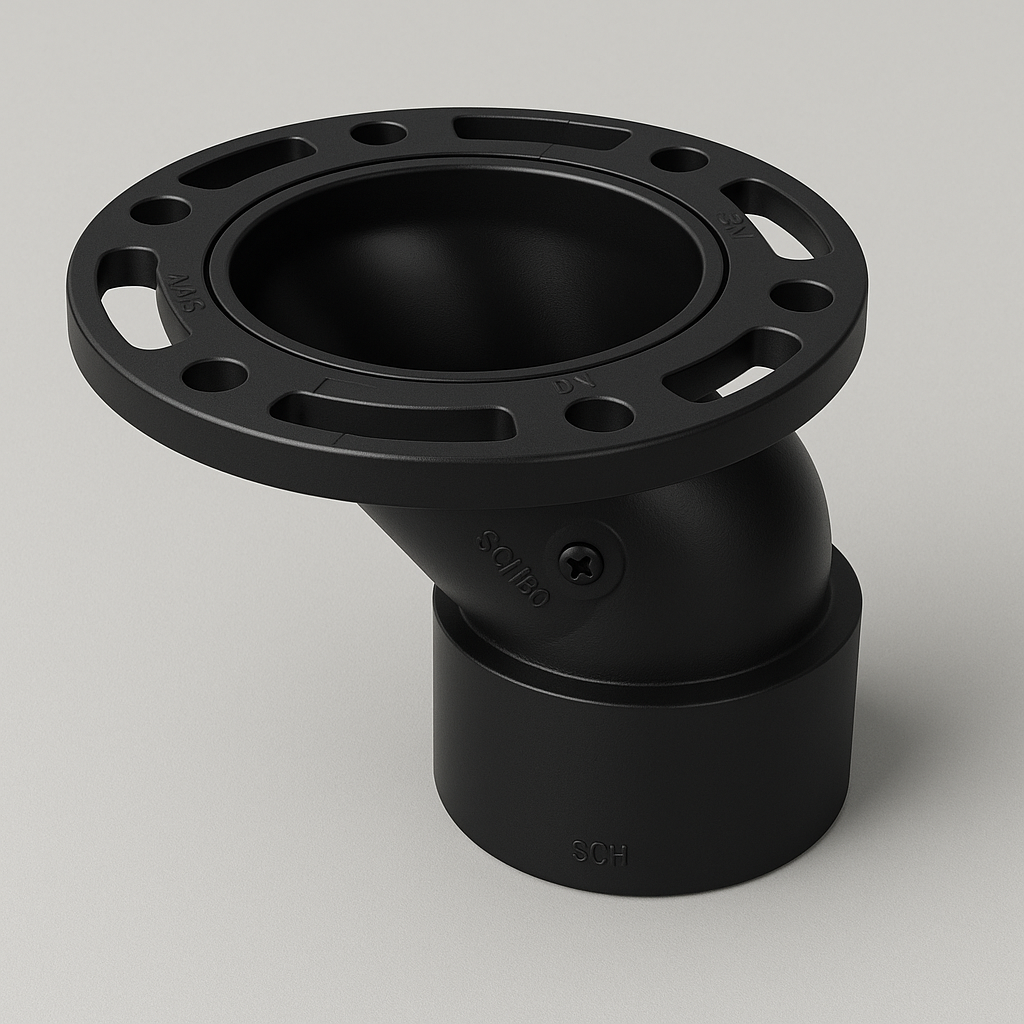LESSO ABS 4×3 Offset Closet Flange — Adjustable Hub DWV | 1-1/2″ Offset, 360° Rotating Ring | ASTM D2661, CSA B181.1, cUPC - www.Shopthatapp.com