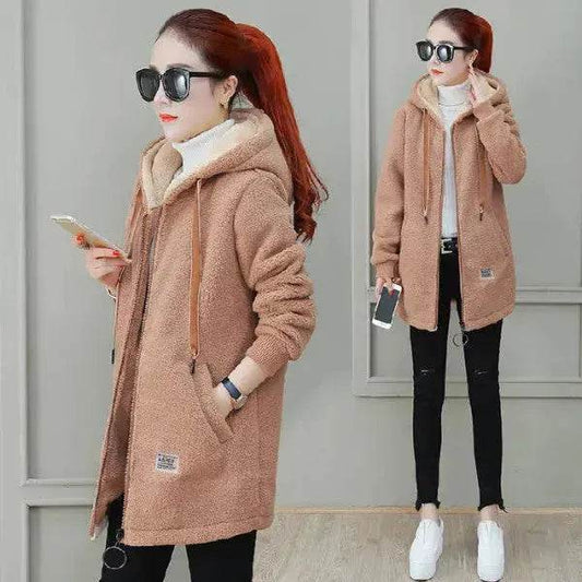 Women’s Faux Fur Coat and Jacket – Warm Autumn Winter Cardigan Wool Coat for Women - www.Shopthatapp.com