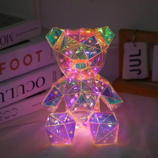 Laser Cross-border Colorful Bear Birthday Christmas Gift Diy Decoration Valentine's Day Gift Bear Night Light - www.Shopthatapp.com