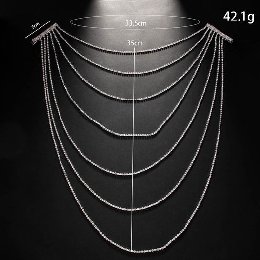 Multi layer Rhinestone Hair Chain Bridal Hair chain clip - www.Shopthatapp.com