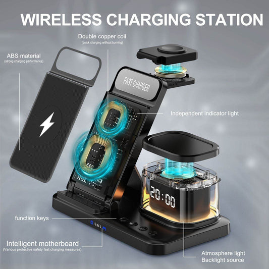 Creative Fast Wireless Charger Three-in-one Folding Bracket - www.Shopthatapp.com