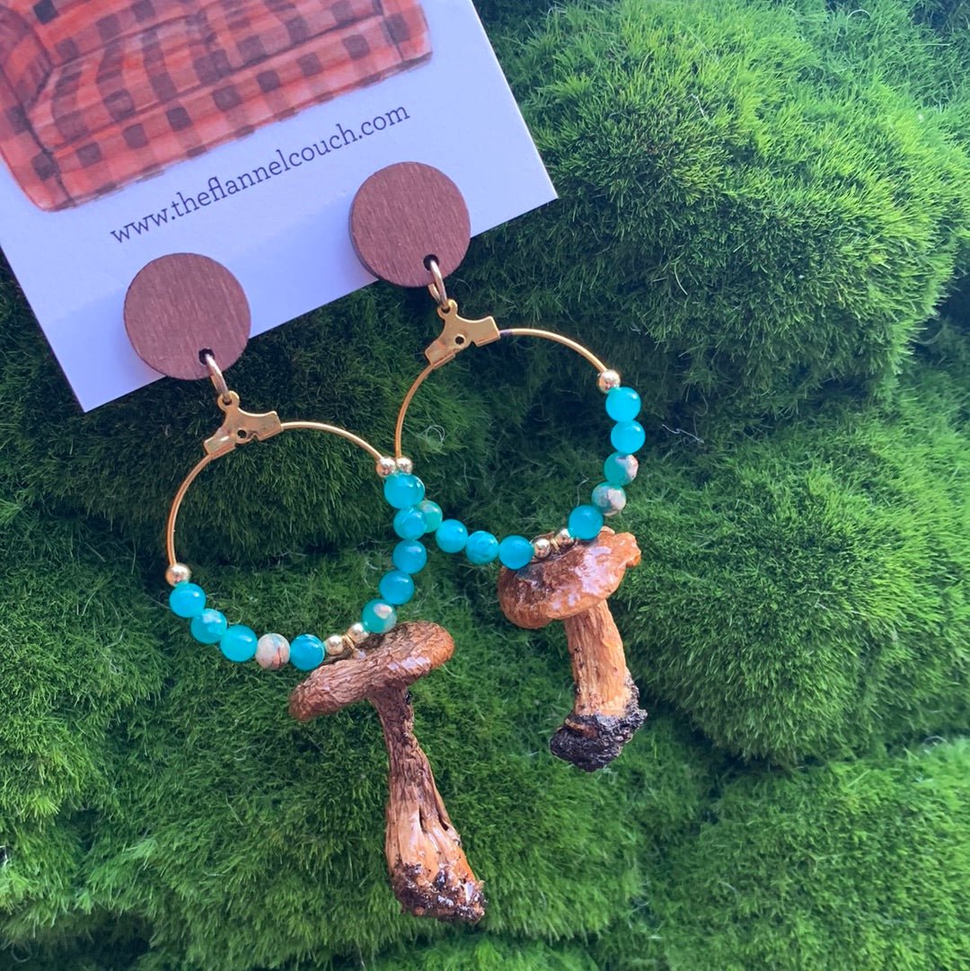 Boucles d'oreilles champignons sauvages de l'Ontario