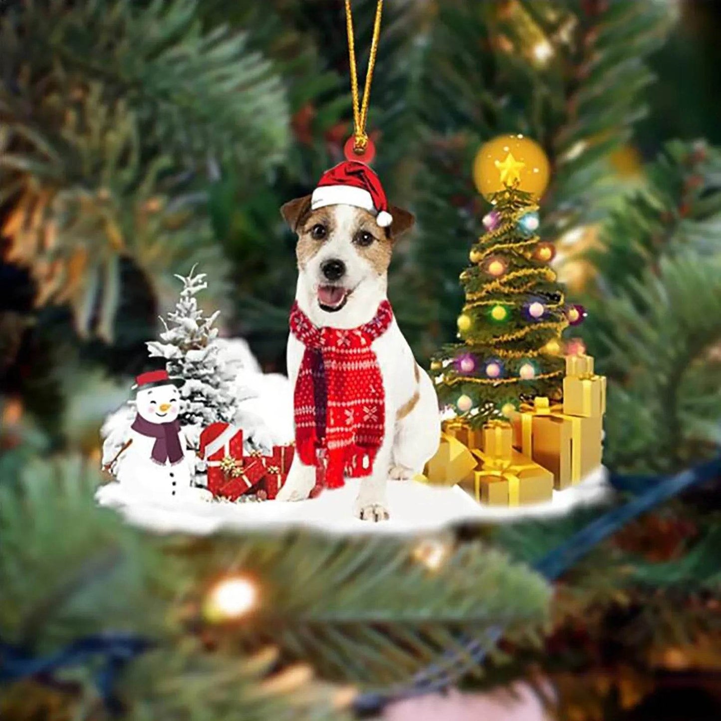 Christmas Family Puppies Decorate Trees With Lights - www.Shopthatapp.com