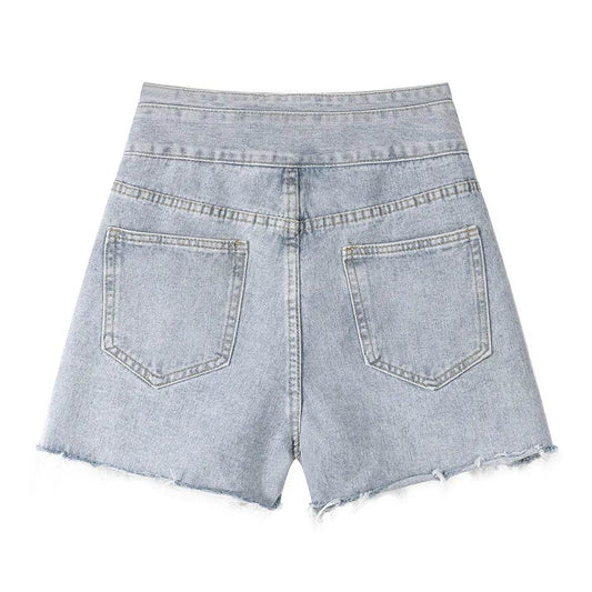 High Waisted Wide Leg Denim Shorts For Women - www.Shopthatapp.com
