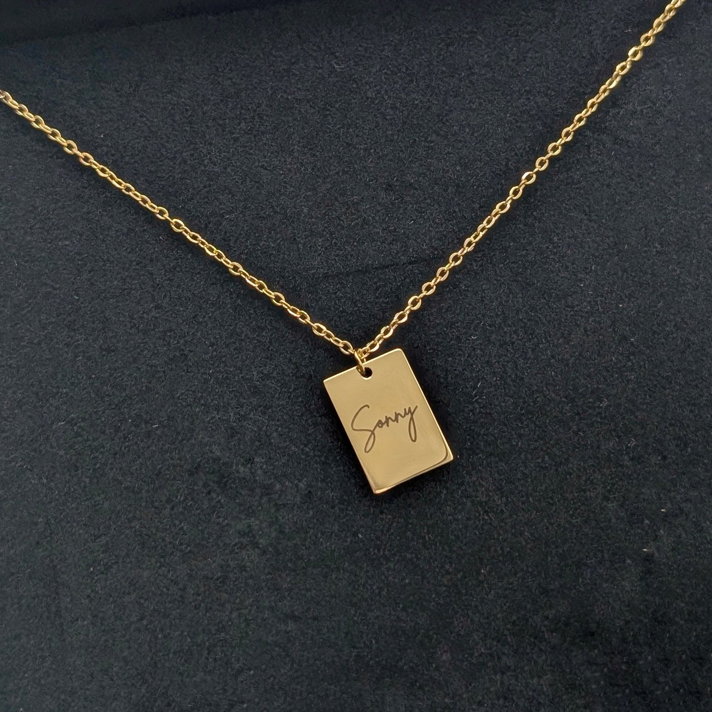 Collier petit rectangle imprimé à la demande