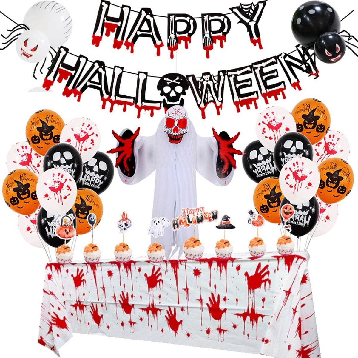 Halloween Party Decoration Balloon Combo Skull Pumpkin - www.Shopthatapp.com