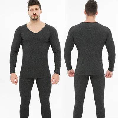 Winter Men's Sleepwear Loungewear Cashmere Long John set - www.Shopthatapp.com
