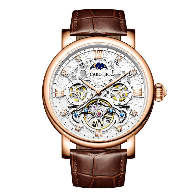 Men's Business Casual Waterproof Luminous Leather Watch - www.Shopthatapp.com