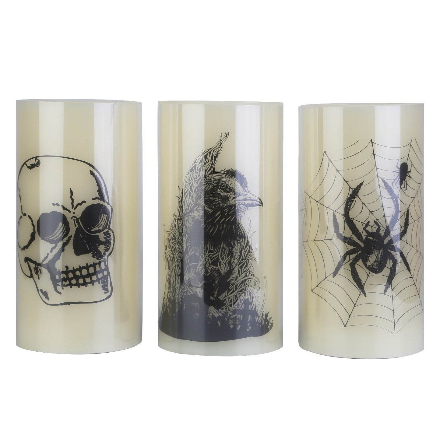 3 Pack Halloween Flameless Candle Lamp With Timer Setting Battery Operated Warm Orange Light Candles For Halloween Party Decoration - www.Shopthatapp.com