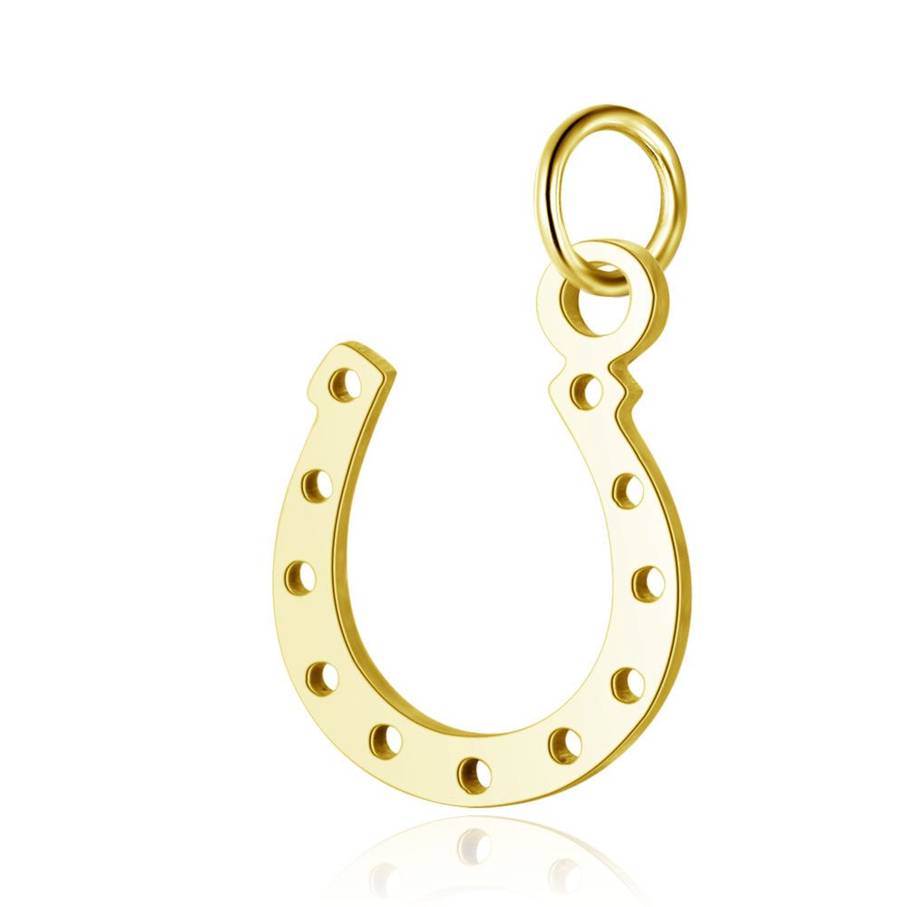 Gold horseshoe good luck charm - www.Shopthatapp.com