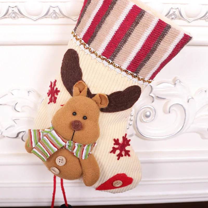 Christmas Stockings Gift Bag Flannel Small Size Hanging Decorations - www.Shopthatapp.com