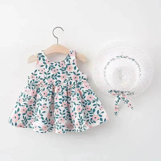 Casual Newborn Baby girl Printed Bow Princess Dress - www.Shopthatapp.com