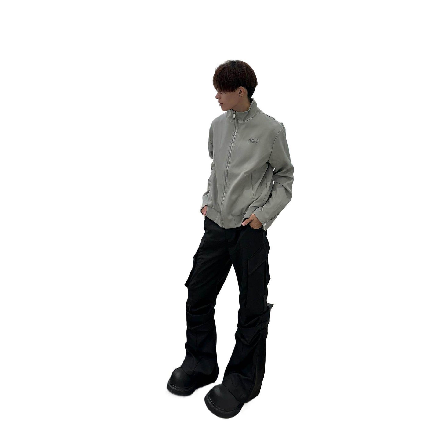 Large Pocket Pleated Black Y2K Cargo Pants Men - www.Shopthatapp.com