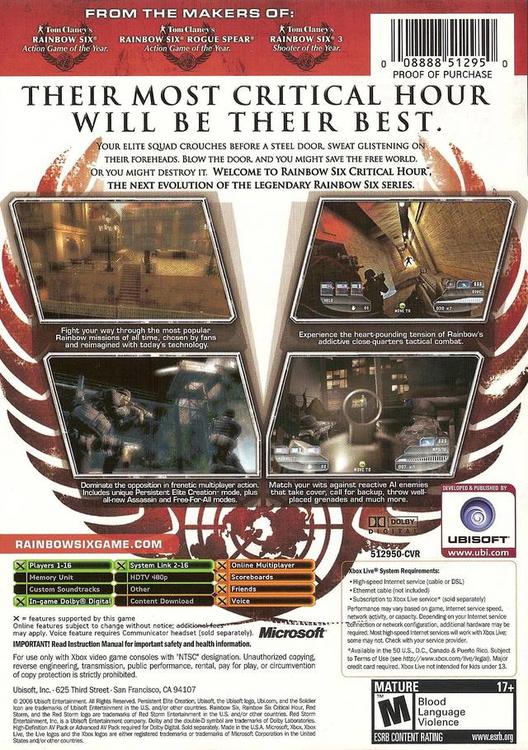 Tom Clancy's Rainbow Six: Critical Hour (usagé) - www.Shopthatapp.com