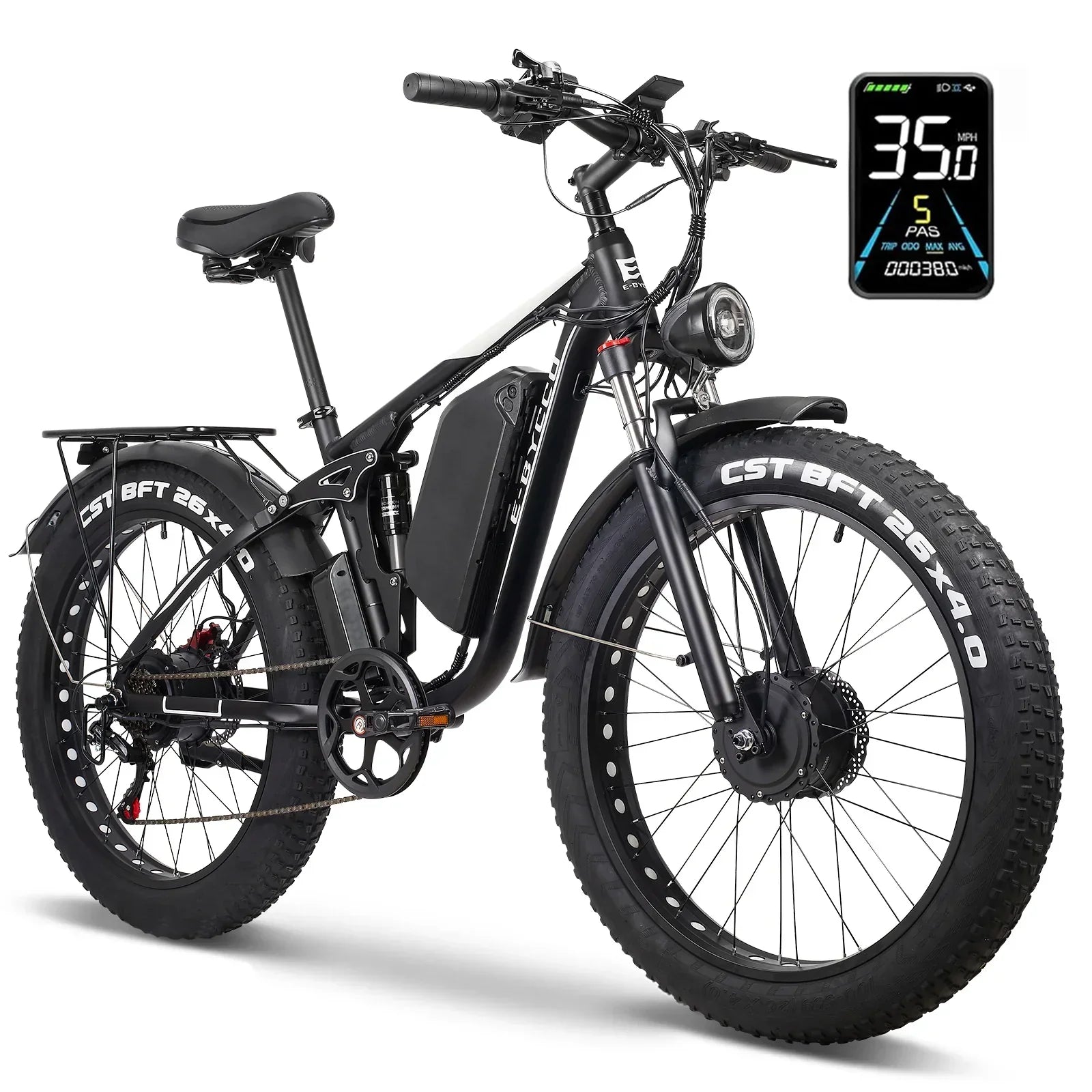GAMVIRE 26" V7 Electric Bike 59 KM/H 1500W Peak 2000W 52V 19.2AH Battery - www.Shopthatapp.com