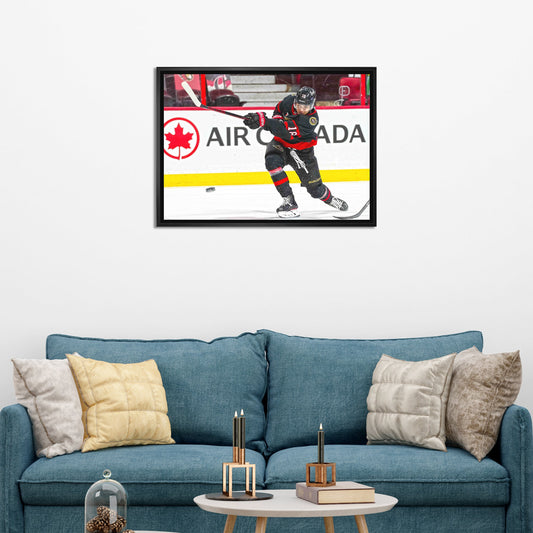 Tim Stutzle Ottawa Senators Framed 20x29 Shooting Canvas - www.Shopthatapp.com
