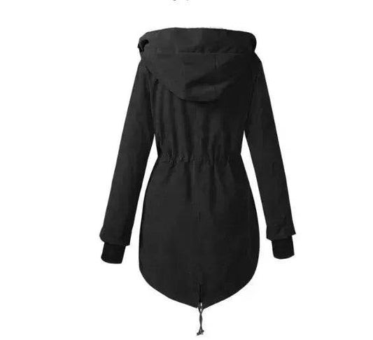 Women Work Hooded collar up Winter Jacket Woolen Lining - www.Shopthatapp.com