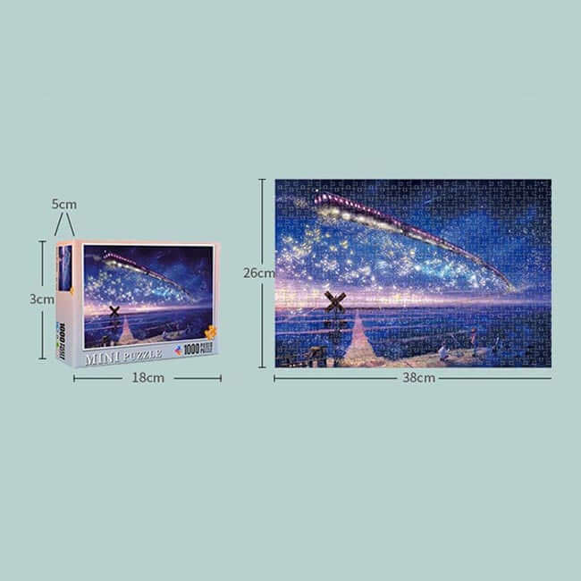 Puzzle 1000 pièces « Train sous les étoiles » – Idéal pour s'amuser en famille | KidsToyLover