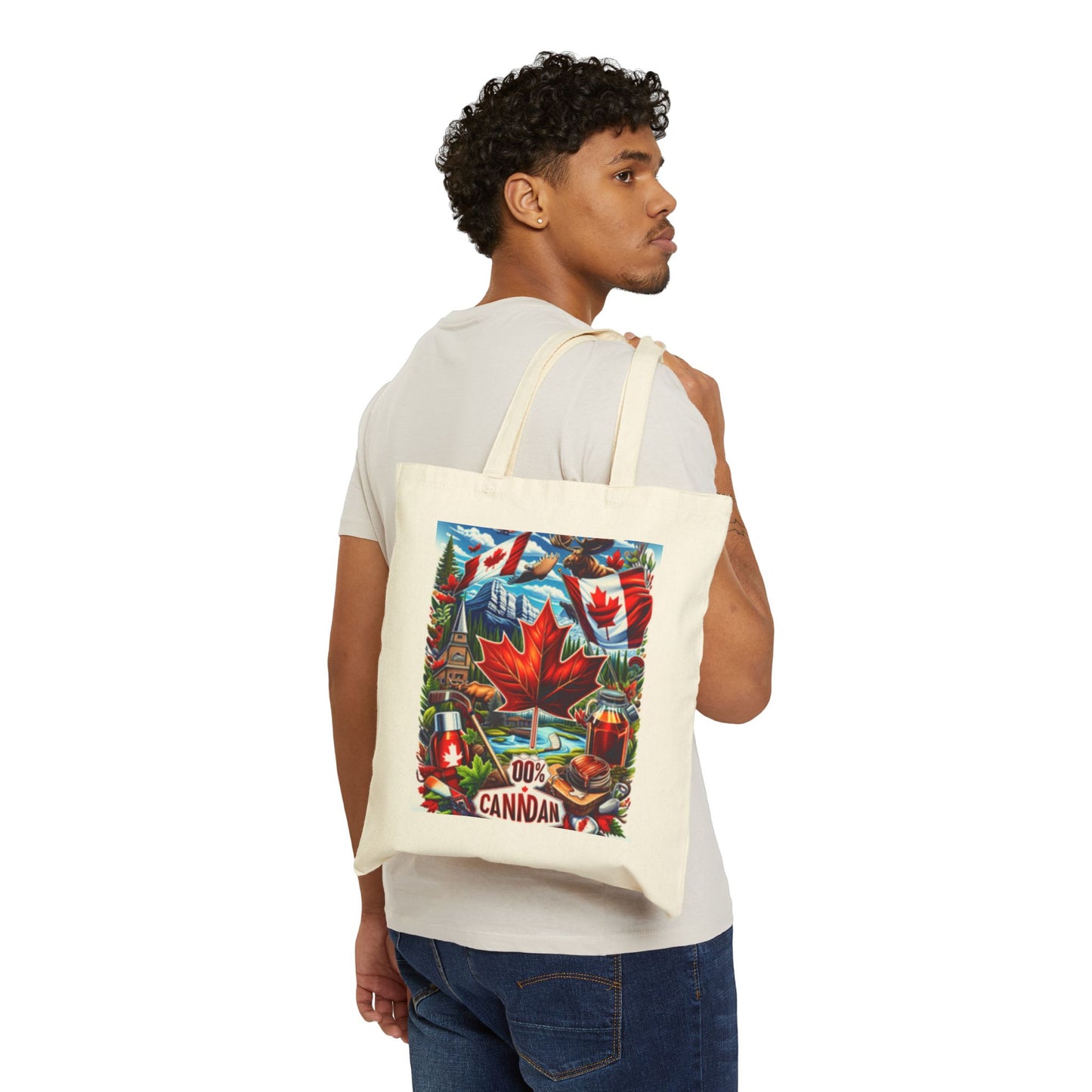Canadian Pride Tote Bag, Eco-Friendly Shopping Bag, Gift for Canada Day, 100% Canadian Canvas Bag, Fun Travel Tote