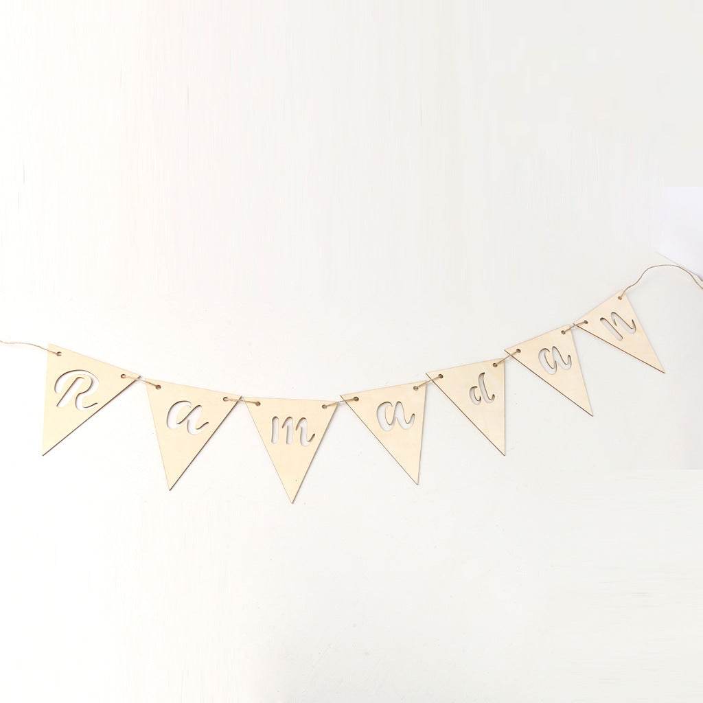 Wooden Crafts Hanging Pendants Eid Mubarak Home Ramadan Decorations - www.Shopthatapp.com