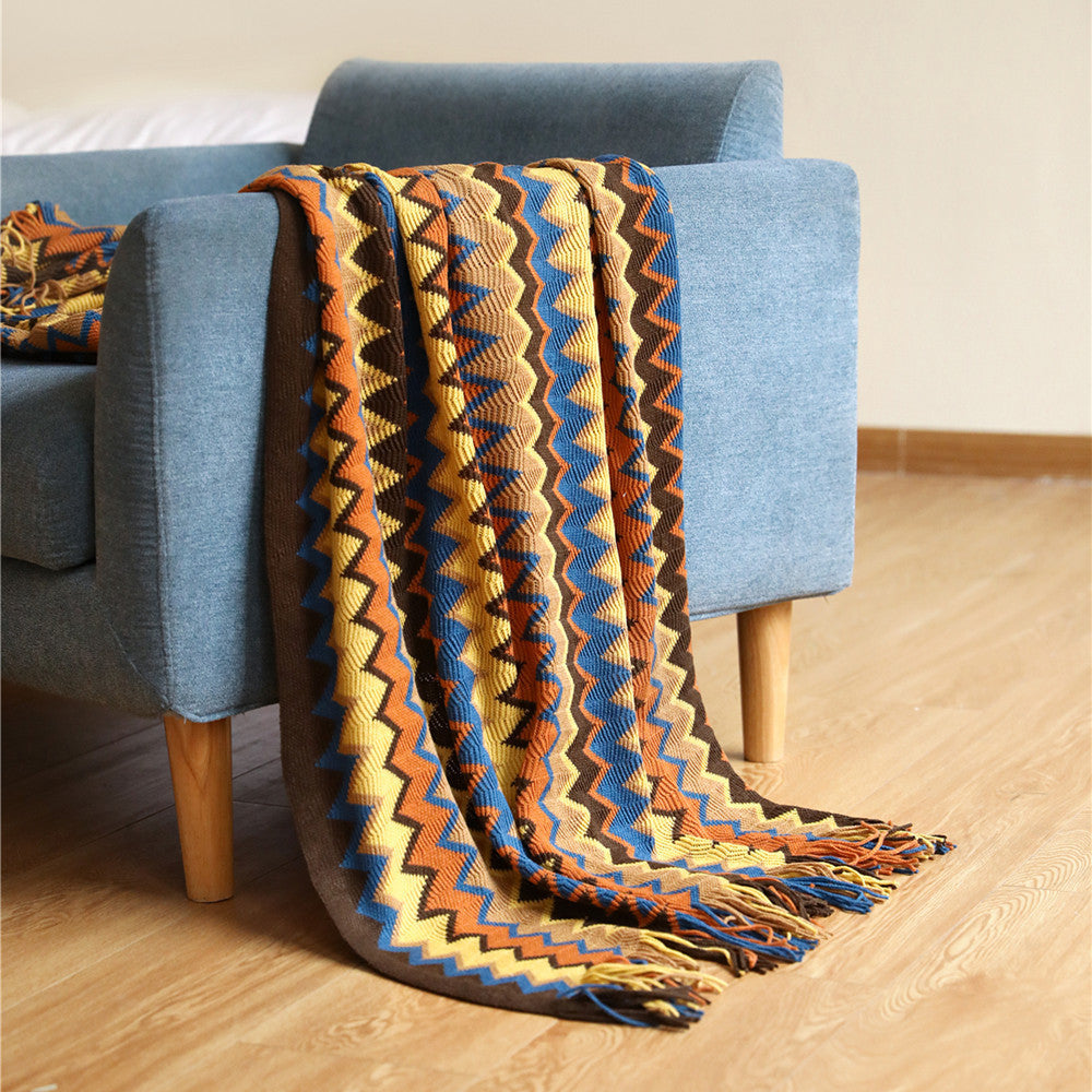 Bohemian Sofa Blanket Cross Border Knitting Blanket Office Nap Blanket Air Conditioning Blanket - www.Shopthatapp.com