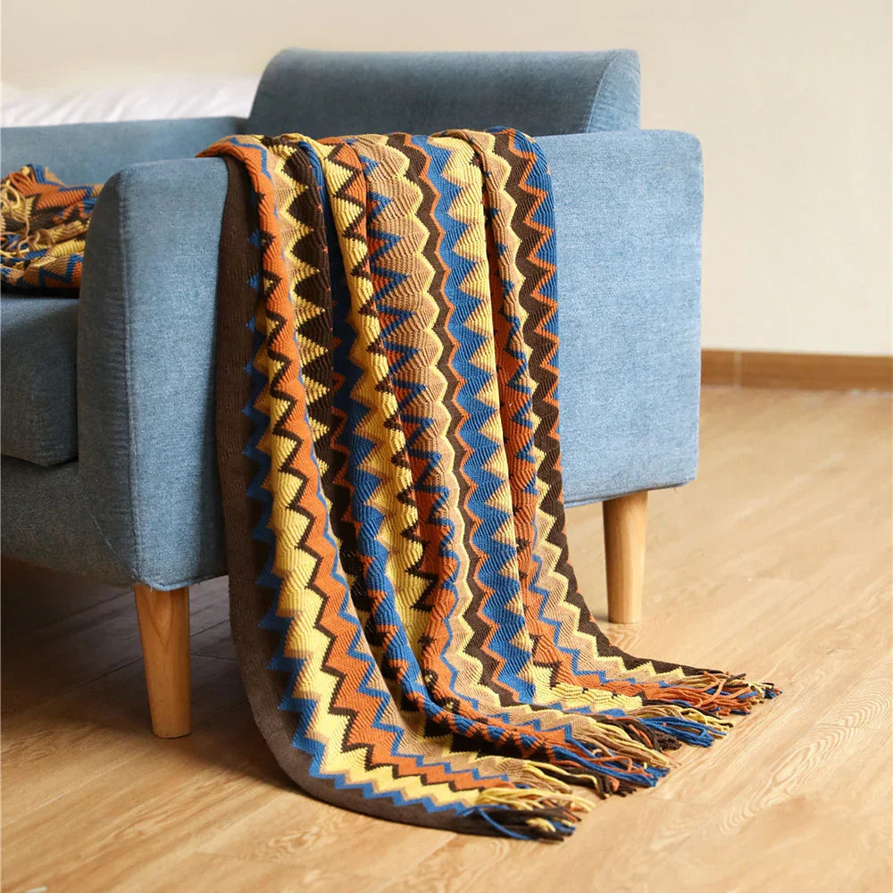 Bohemian Sofa Blanket Cross Border Knitting Blanket Office Nap Blanket Air Conditioning Blanket - www.Shopthatapp.com