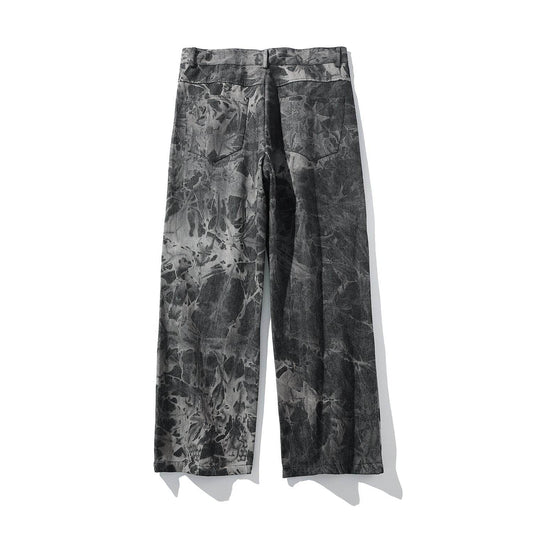 Streetwear Men Loose Denim Pants Graffiti Print Black Vintage Denim Pants Harajuku Joggers Trousers Cotton Jeans - www.Shopthatapp.com