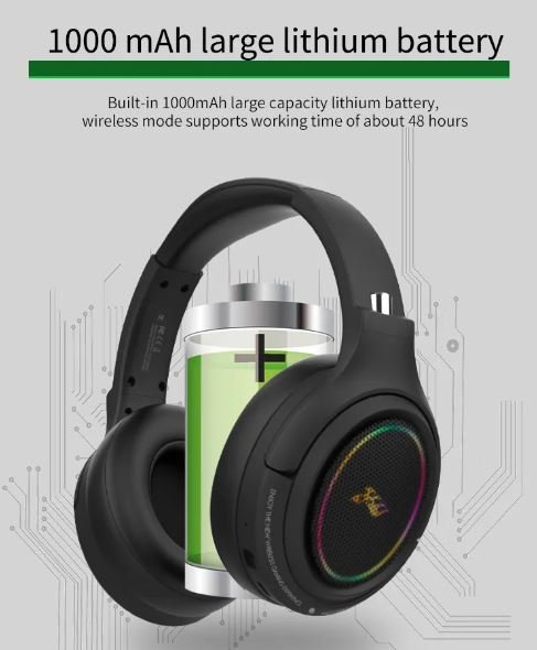 Casque sans fil Bluetooth à faible latence, casque de jeu LED RGB, microphone rose/noir