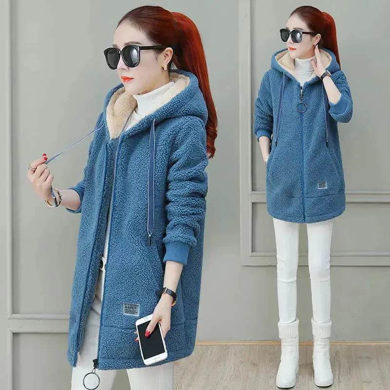 Women’s Faux Fur Coat and Jacket – Warm Autumn Winter Cardigan Wool Coat for Women - www.Shopthatapp.com
