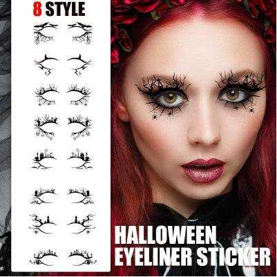 Halloween Eyeliner Patch, Scary Fashion Party Makeup Kit Bat Spider Decorative Eyeliner Eyeshadow Patch - www.Shopthatapp.com