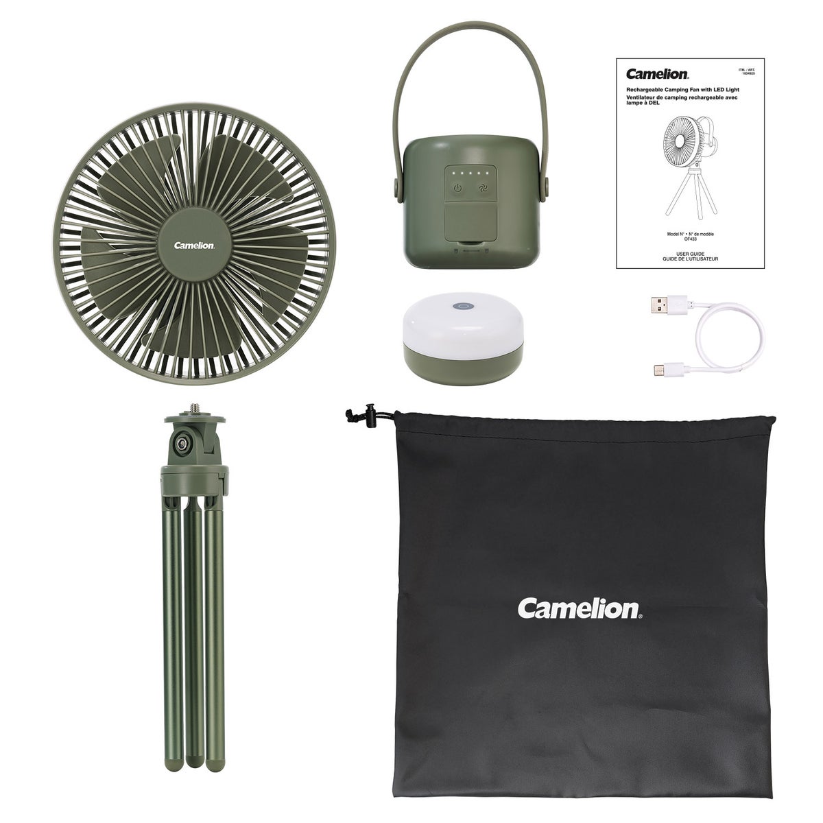 Camelion Rechargeable Camping Fan with LED Light-Camping supplies-www.Shopthatapp.com-Snake Oil Guru