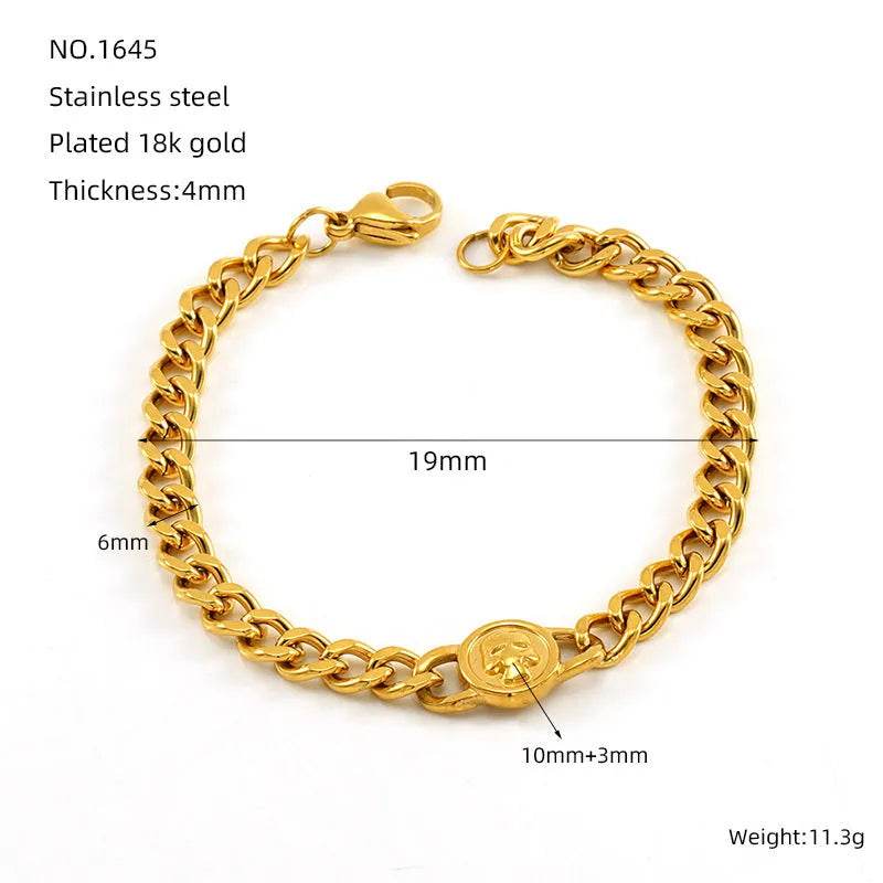 Fashion Stainless Steel Cuban Link Chain Bracelet Numbers - www.Shopthatapp.com