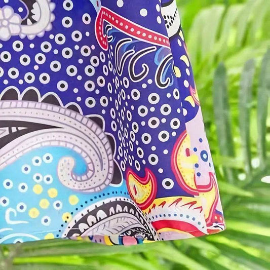 Women's V-Neck Floral Print Dress 3 4 Sleeve Summer Beach Vacation Dress With Pockets - www.Shopthatapp.com