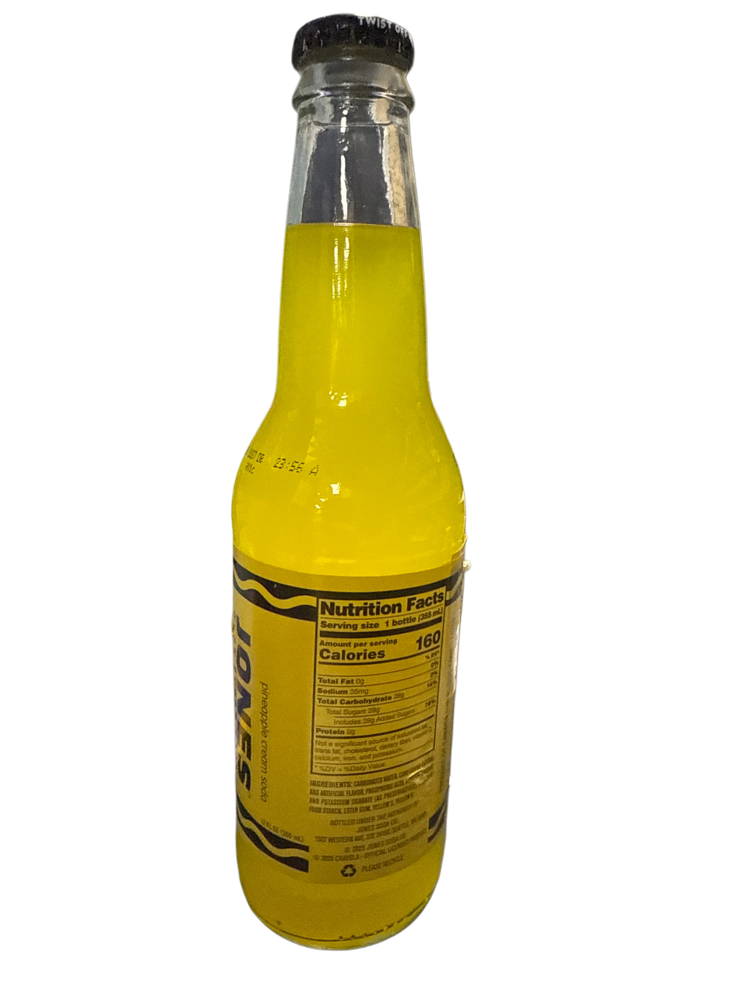 Jones Crayola Limited Edition Pineapple Cream Soda Glass Bottle 355ML - U.S Edition - www.Shopthatapp.com