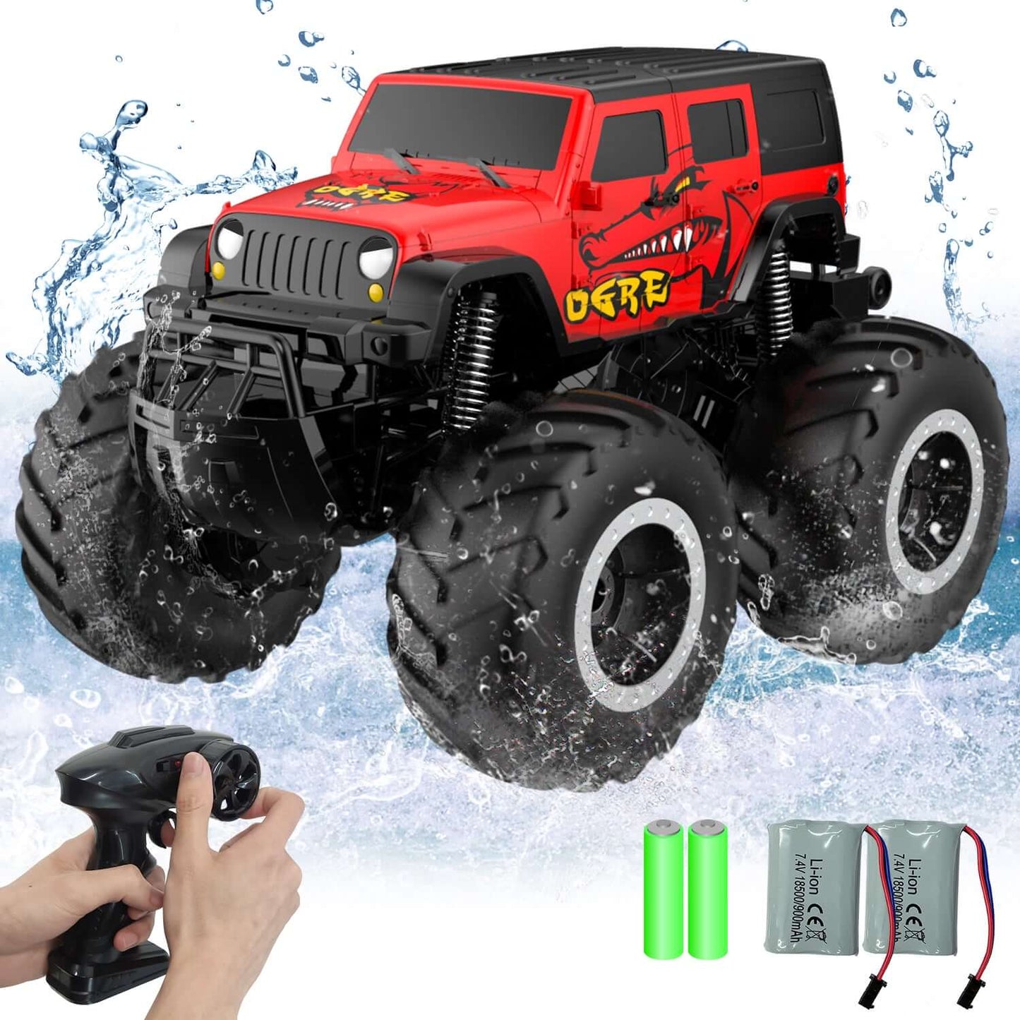 Monster Truck RC amphibie tout-terrain étanche pour enfants