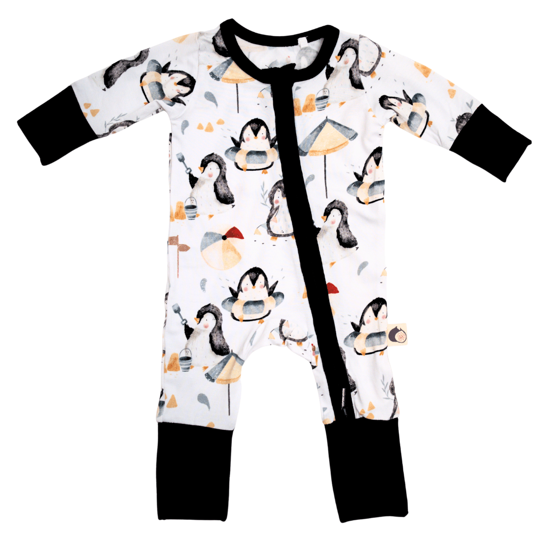 Penguin Picnic Bamboo Romper - www.Shopthatapp.com