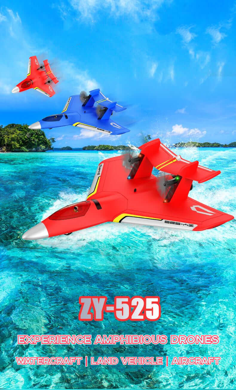 Kidstoylover 3-in-1 RC Glider: Sea, Land & Air - Waterproof EPP Foam, Smart Balance