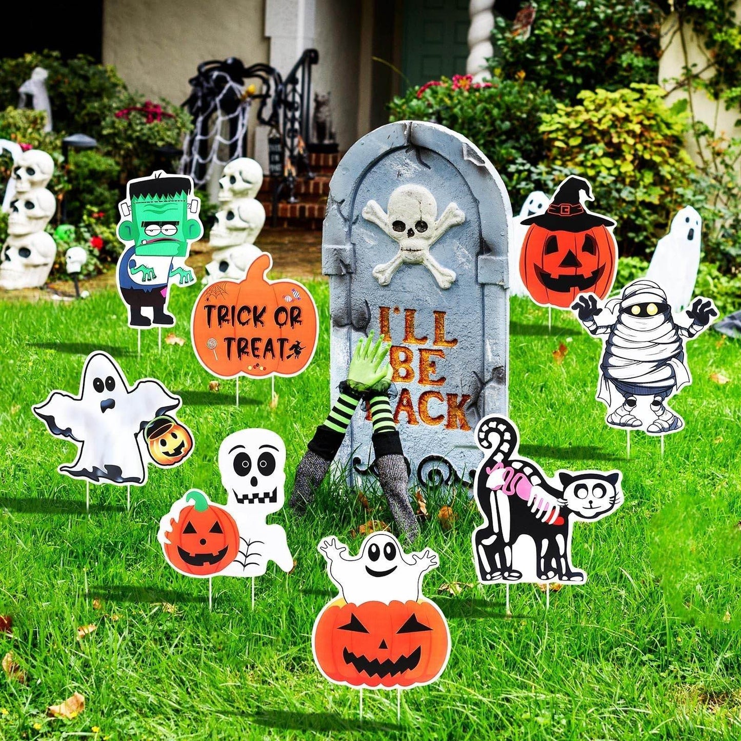 METBOU Halloween Decoration Outdoor Set Of 8 Halloween Decoration Patio Ornaments-Selling On Amazon Is Prohibited - www.Shopthatapp.com