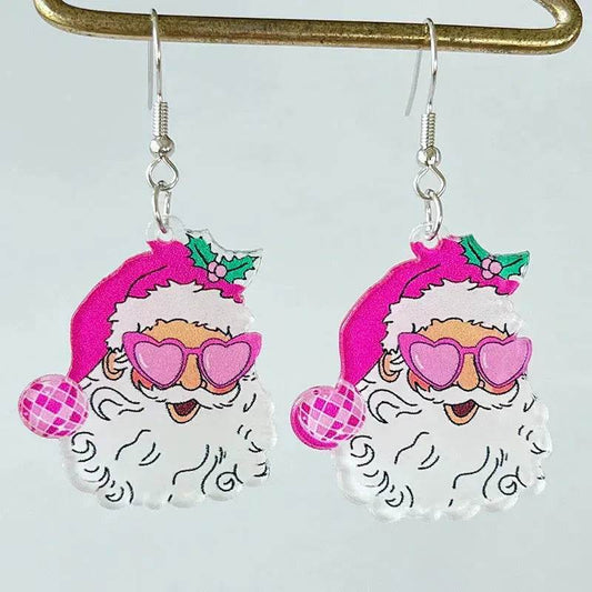 Acrylic Earrings Christmas Cute Cartoon Christmas Santa Claus Tree Football Lightning Earrings Jewelry - www.Shopthatapp.com