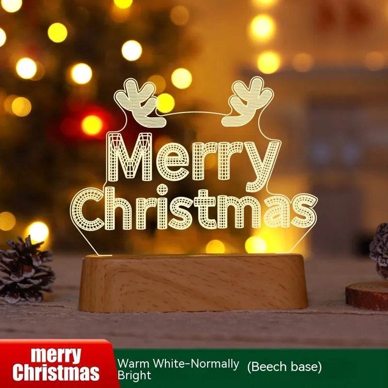 Christmas Decoration 3D Lamp Acrylic LED Night Lights New Year Valentines Day Christmas Kids Gift Christmas Ornaments - www.Shopthatapp.com