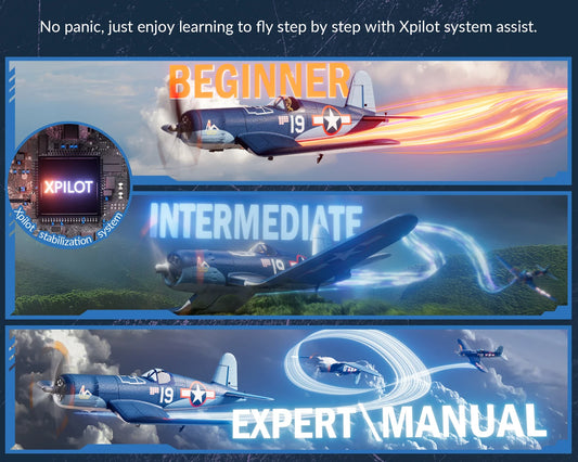 Volantex F4U Corsair 500mm Brushless Warbird RC Plane, RTF, 2S/3S Power Support - www.Shopthatapp.com