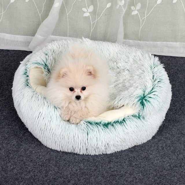 Lit long en peluche 2 en 1 pour animaux de compagnie