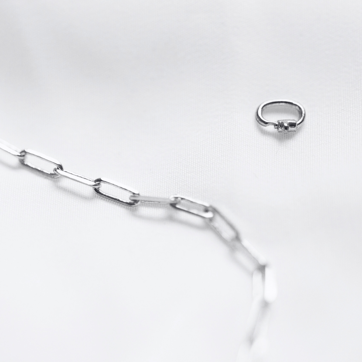 Silver paperclip chain love links permanent bracelet kit