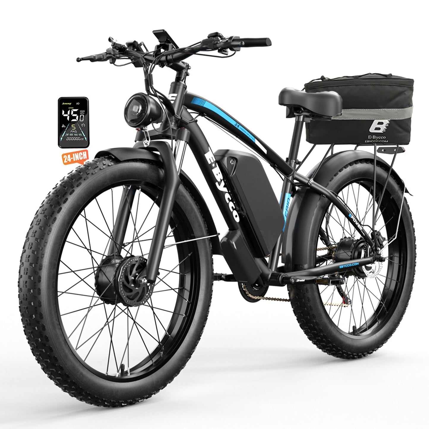 E·BYCCO 24'' EB10 Peak 5000W 52V 32Ah Dual Motors Electric Bike for Women and Men - www.Shopthatapp.com