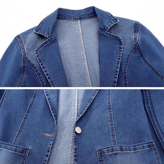 Jacket for Women – Classic Blue Denim Regular Fit - www.Shopthatapp.com