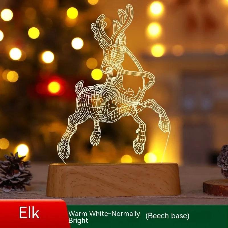 Christmas Decoration 3D Lamp Acrylic LED Night Lights New Year Valentines Day Christmas Kids Gift Christmas Ornaments - www.Shopthatapp.com