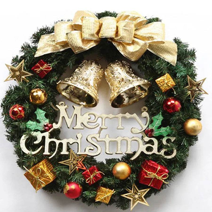 Christmas Wreath Clover Wreath Natural Pine Decorative Christmas Garland with Frost - www.Shopthatapp.com