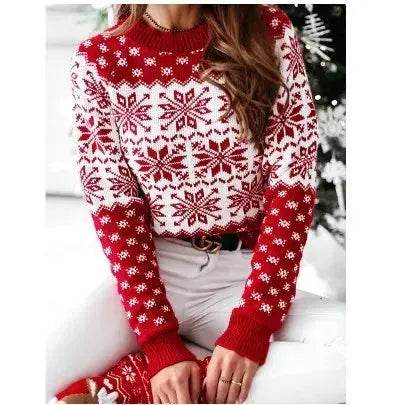 Christmas Elk Long Sleeve Knitted Sweater - www.Shopthatapp.com